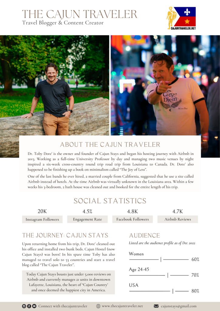 The Cajun Traveler Media Kit 2