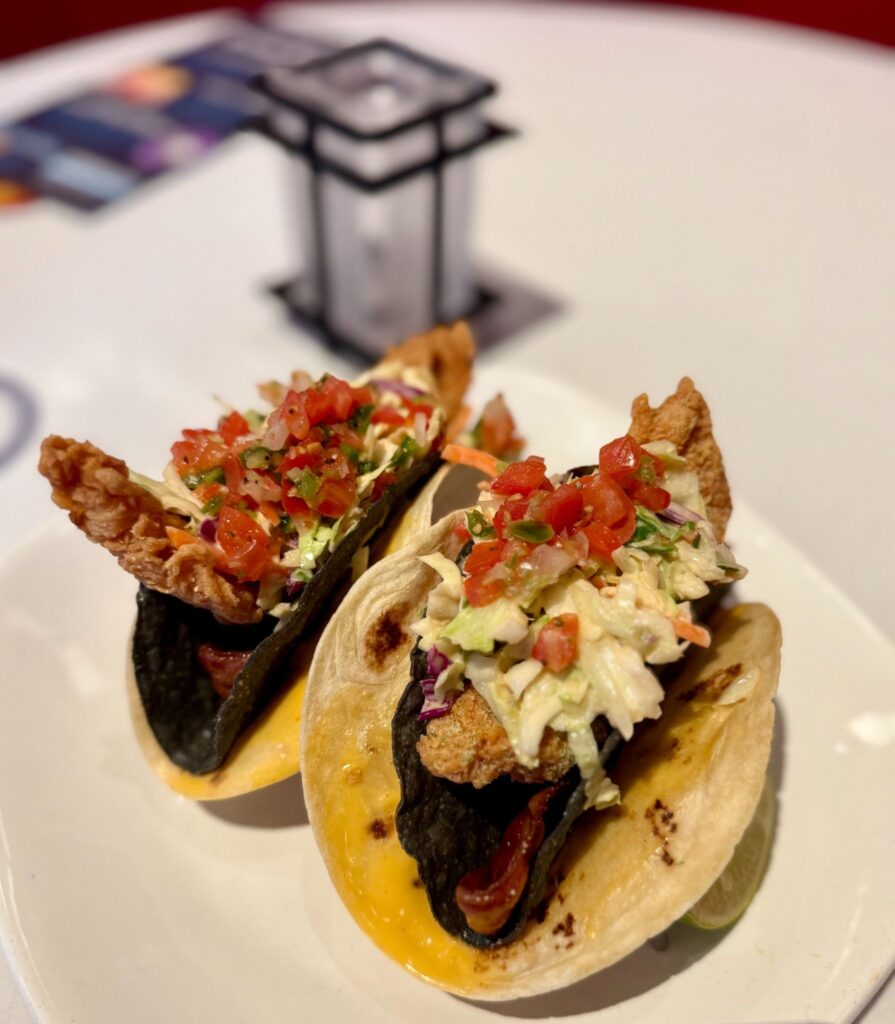 crispy chicken bacon ranch soft crunchy tacos at Sports & Social inside Live! Casino and Hotel Louisiana